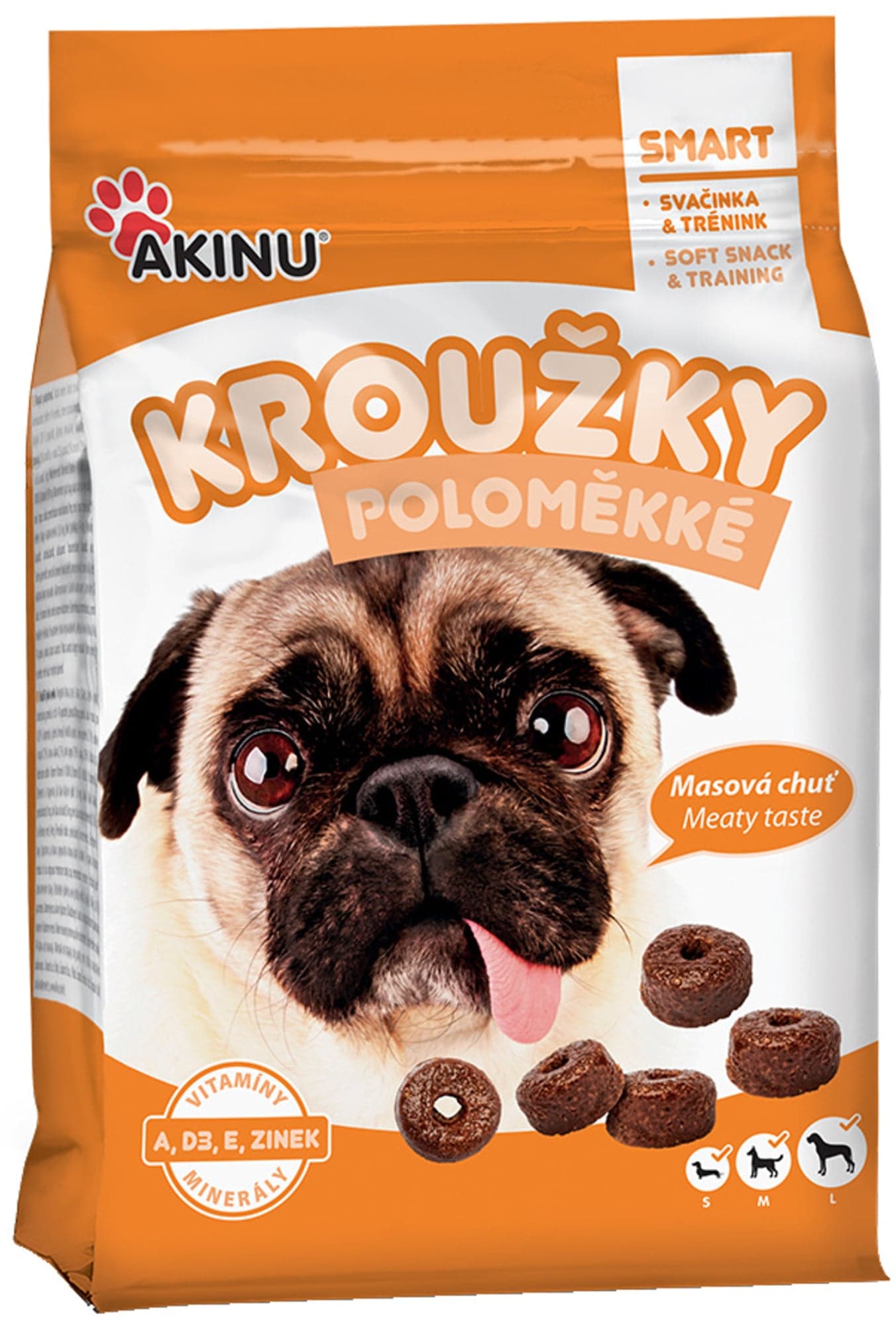 Akinu Poloměkké kroužky pamlsek pro psy