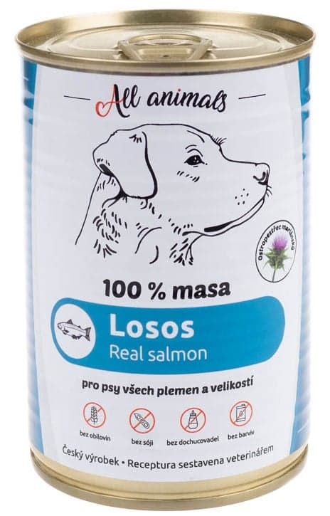 All Animals Losos mletý konzerva pro psy