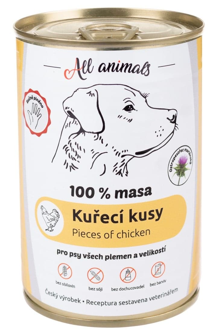 All Animals Kuřecí kousky konzerva pro psy