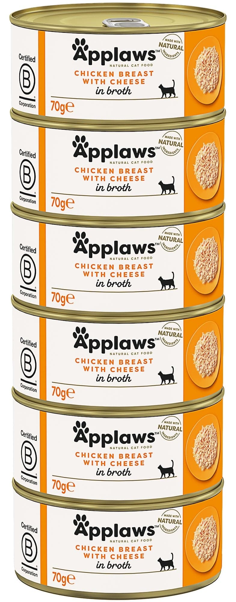 Applaws Cat konzerva kuřecí prsa se sýrem pro kočky (6×70 g)