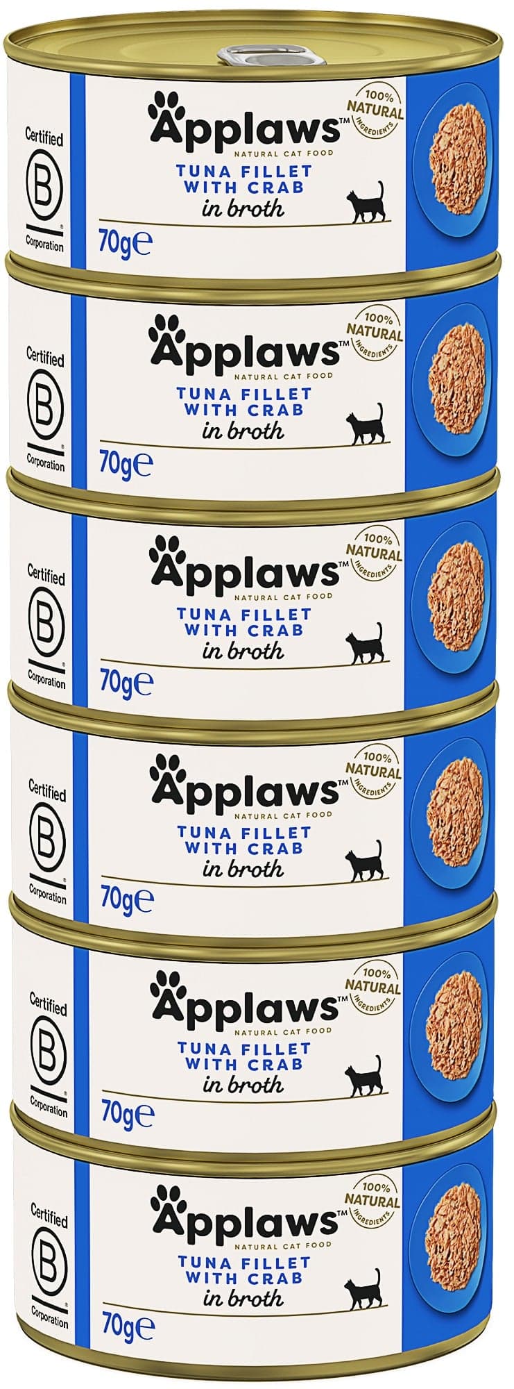 Applaws Cat konzerva tuňák s krabem pro kočky (6×70 g)