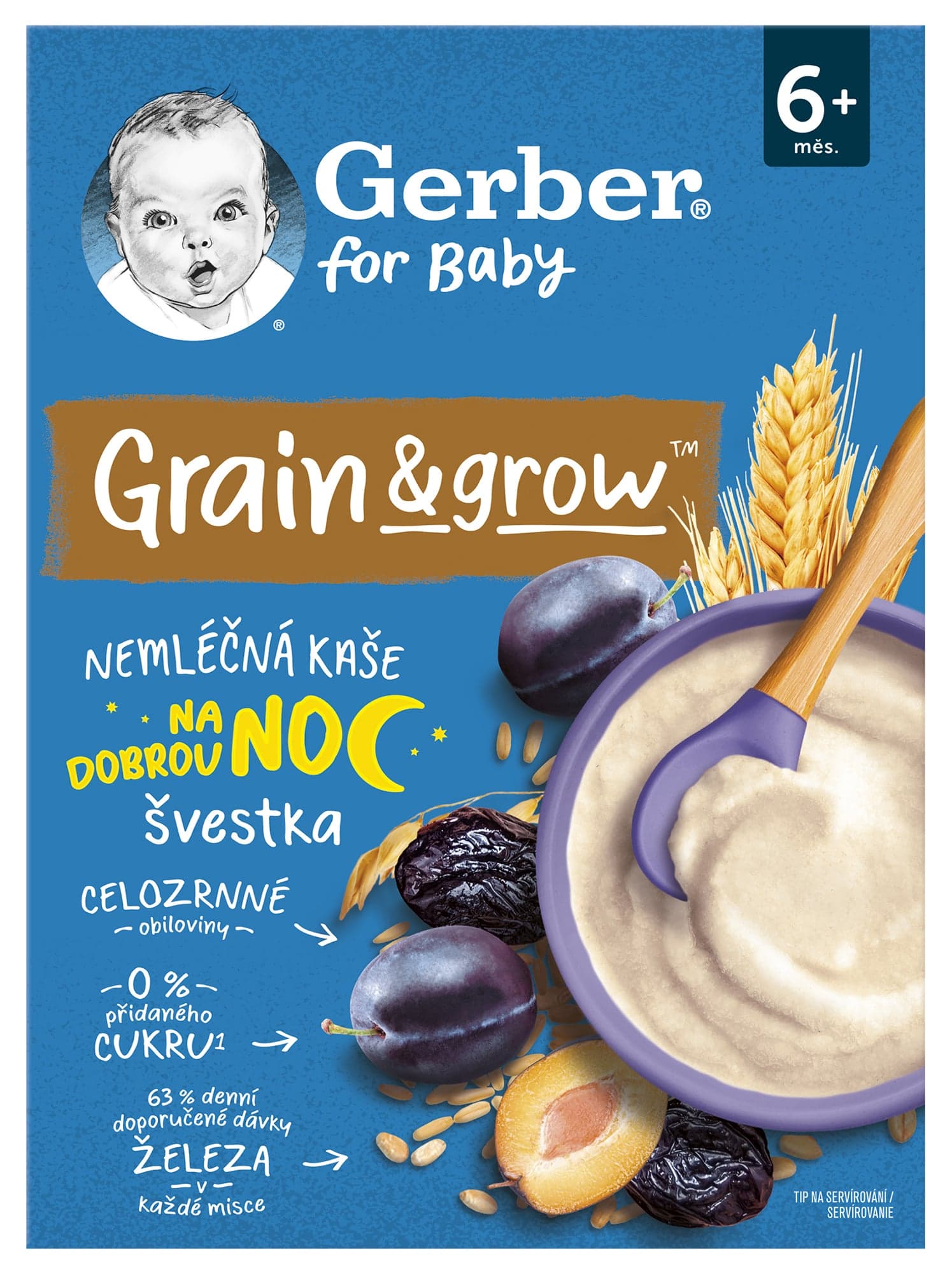 Gerber Nemléčná pšenično-ovesná kaše švestka