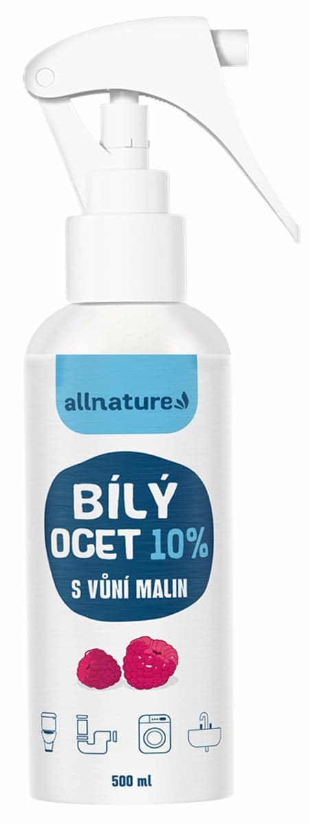 Allnature Bílý ocet sprej 10% s vůní malin
