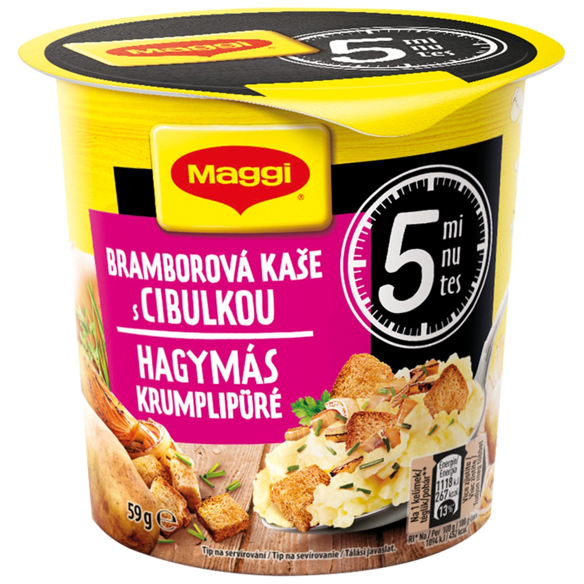 Maggi 5 minutes Bramborová kaše s cibulkou kelímek