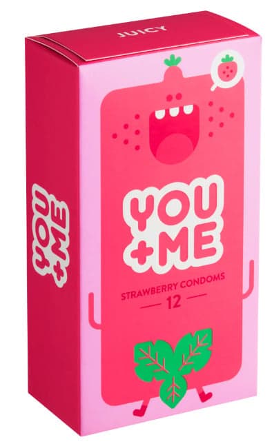 You Me Juicy kondomy s jahodovým aroma