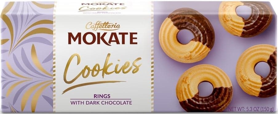 Mokate Rings sušenky s tmavou čokoládou