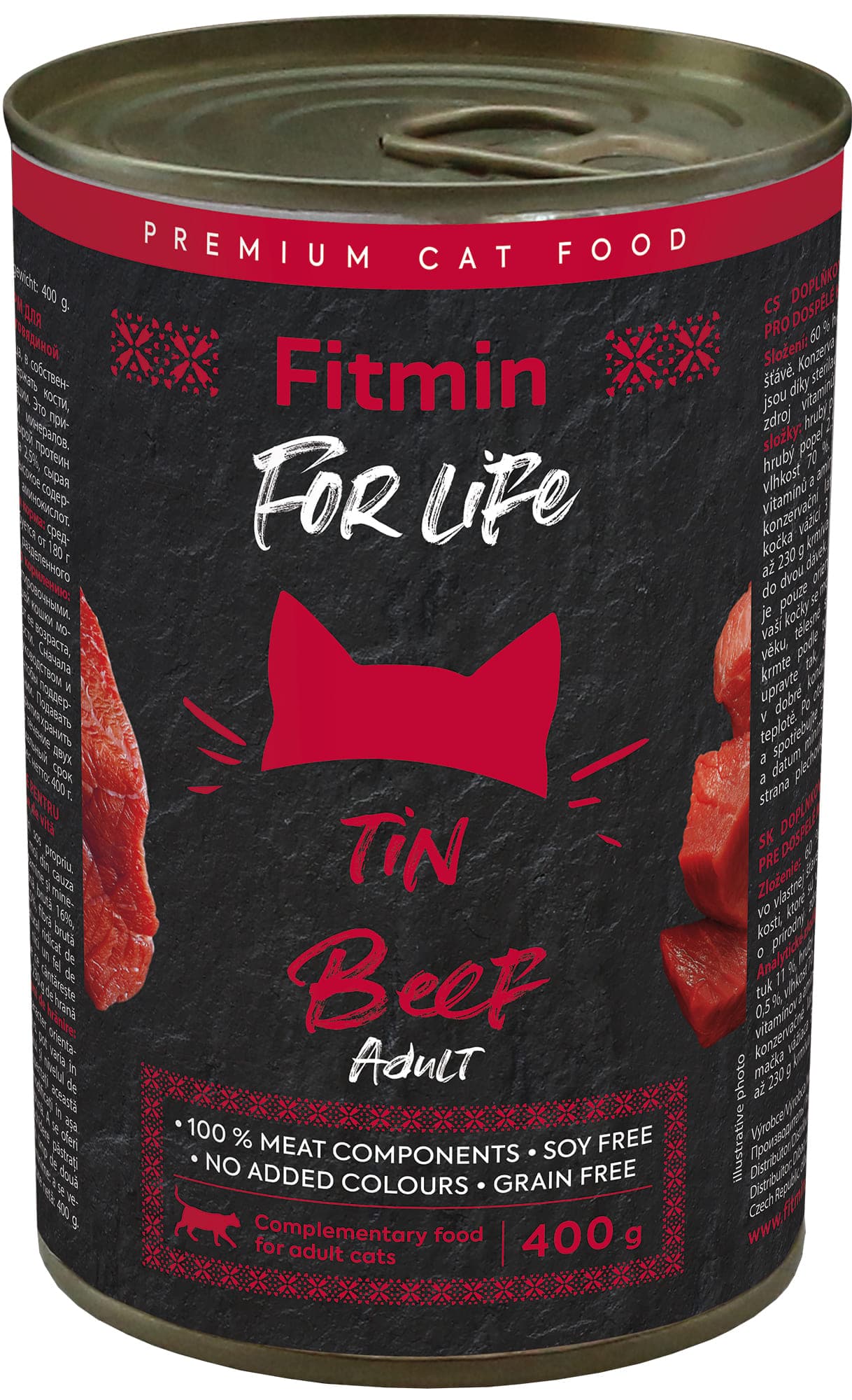 Fitmin For Life konzerva pro dospělé kočky hovězí