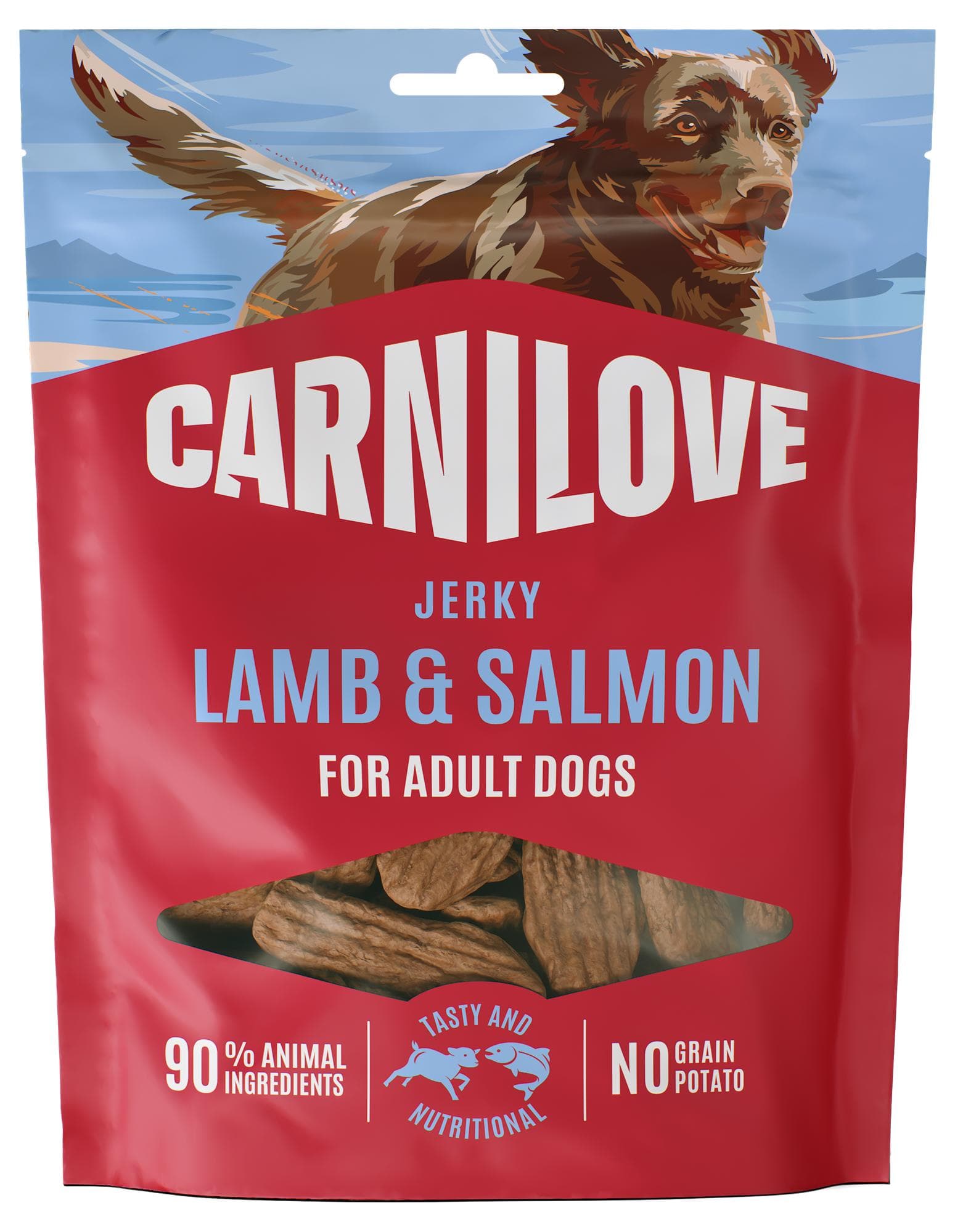 Carnilove Jerky pro psy – jehněčí a losos tyčinka