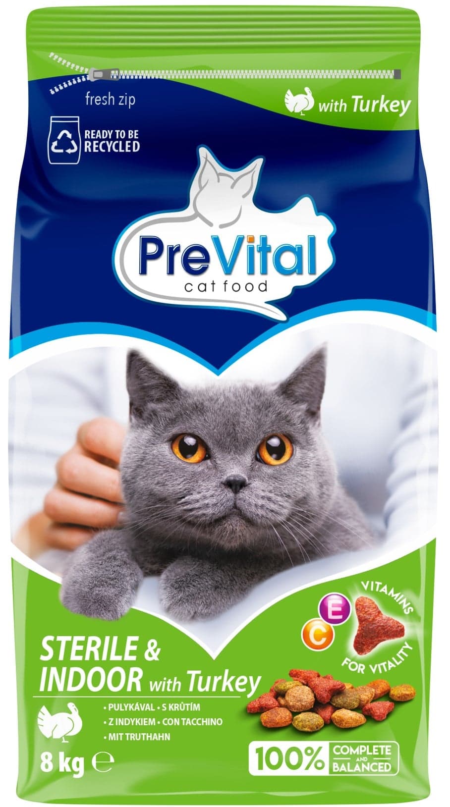 PreVital Granule krůtí pro indoor sterilizované kočky