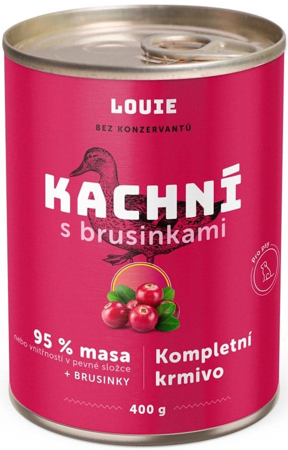 Louie Kompletní krmivo kachní s brusinkami pro psy