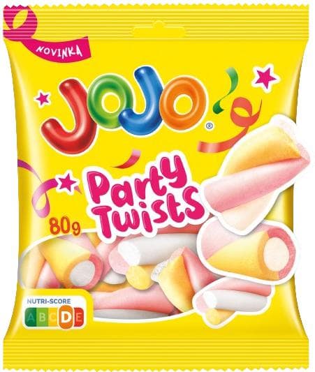 Jojo PartyTwist Pěnové bonbóny s příchutí zmrzliny, broskví a borůvek