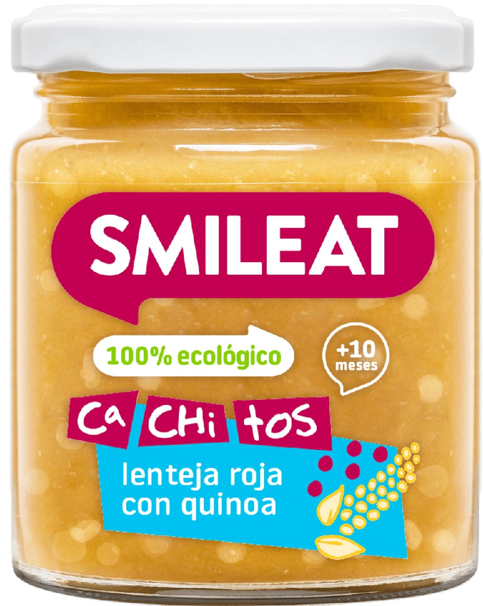 Smileat BIO Příkrm s kousky quinoa, červenou čočkou, zeleninou a extra panenským olivovým olejem
