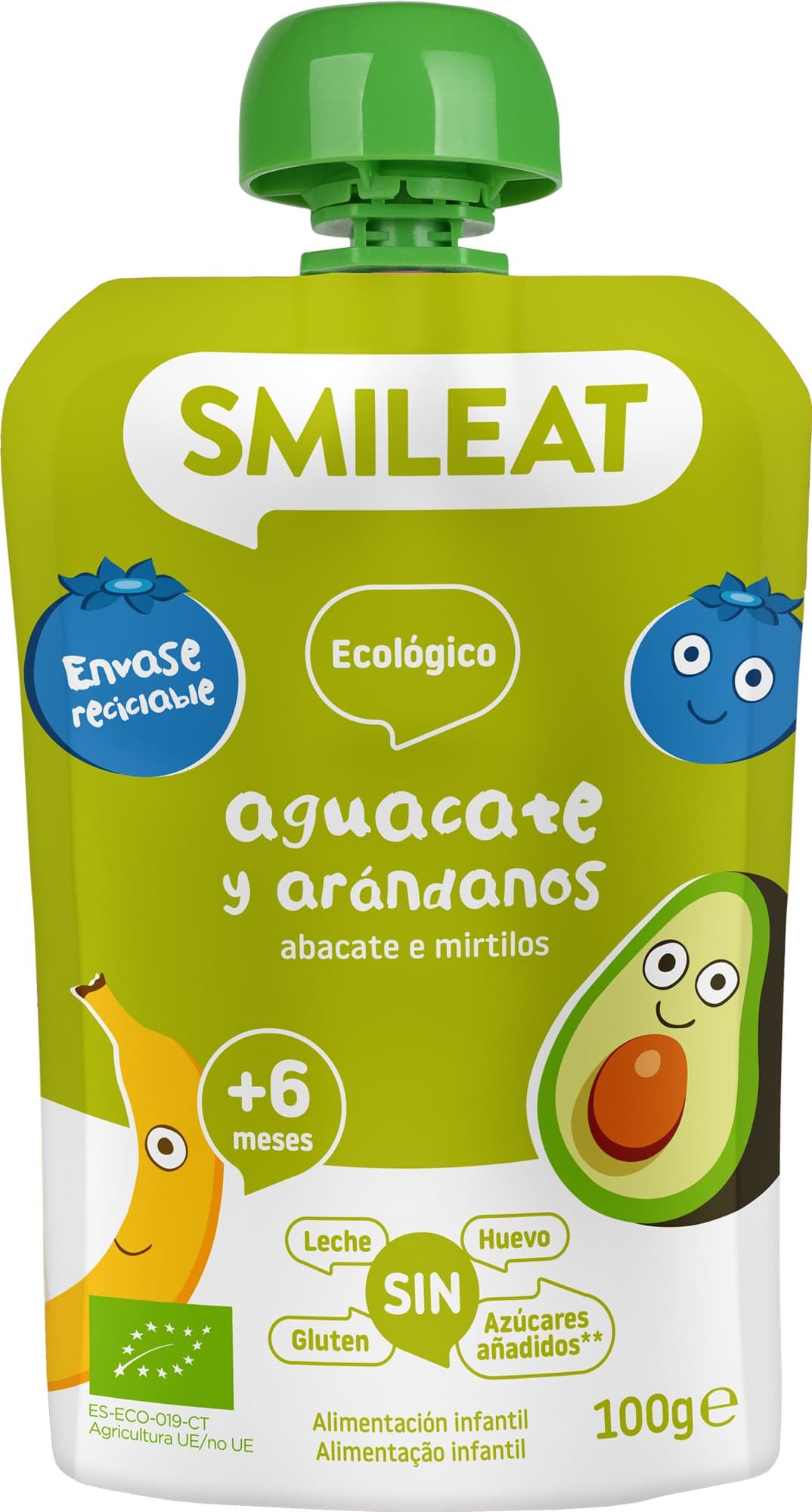 Smileat BIO Kapsička banán, borůvky, avokádo