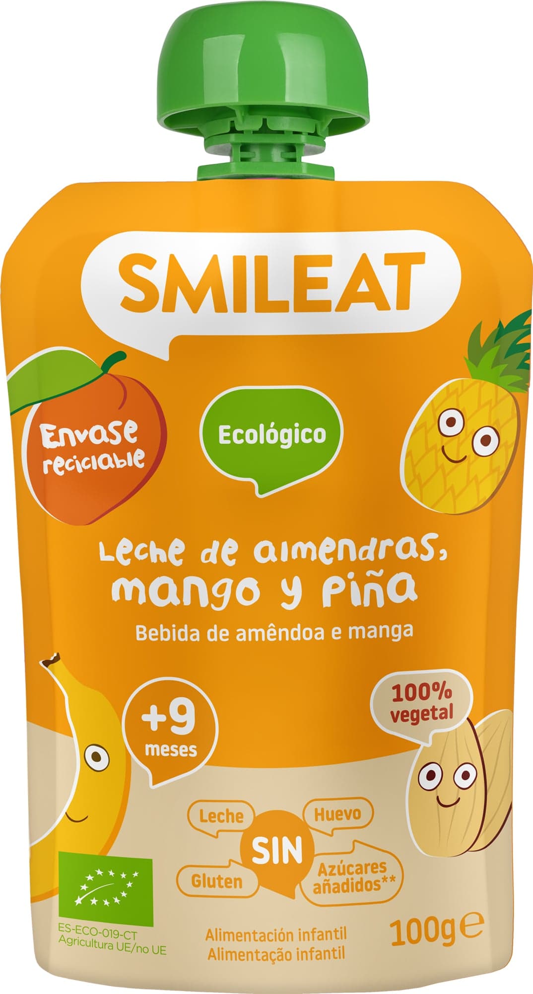 Smileat BIO Kapsička mandlové mléko, mango, ananas a banán