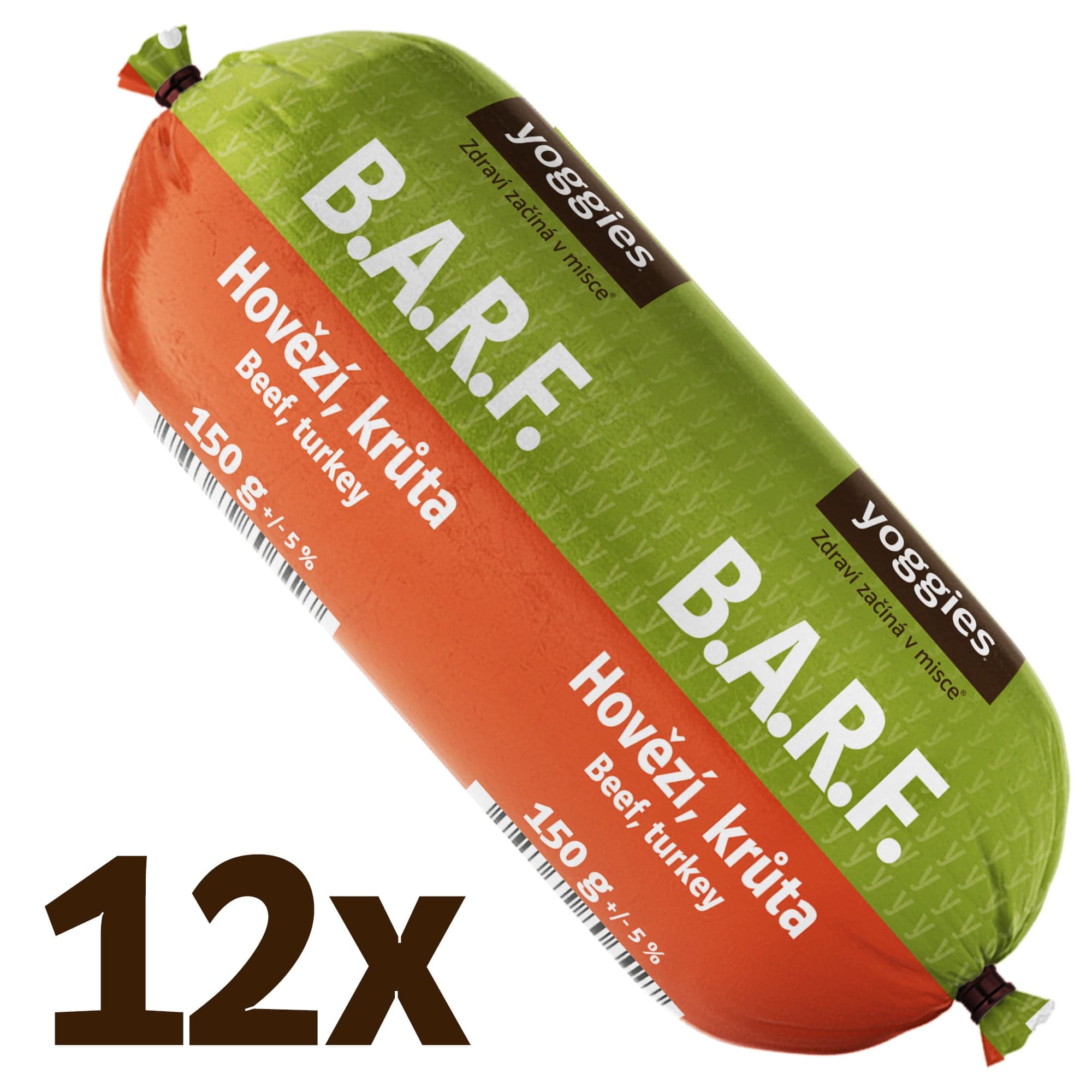 Yoggies B.A.R.F. Hovězí a krůta s probiotiky, mražené (12×150 g)