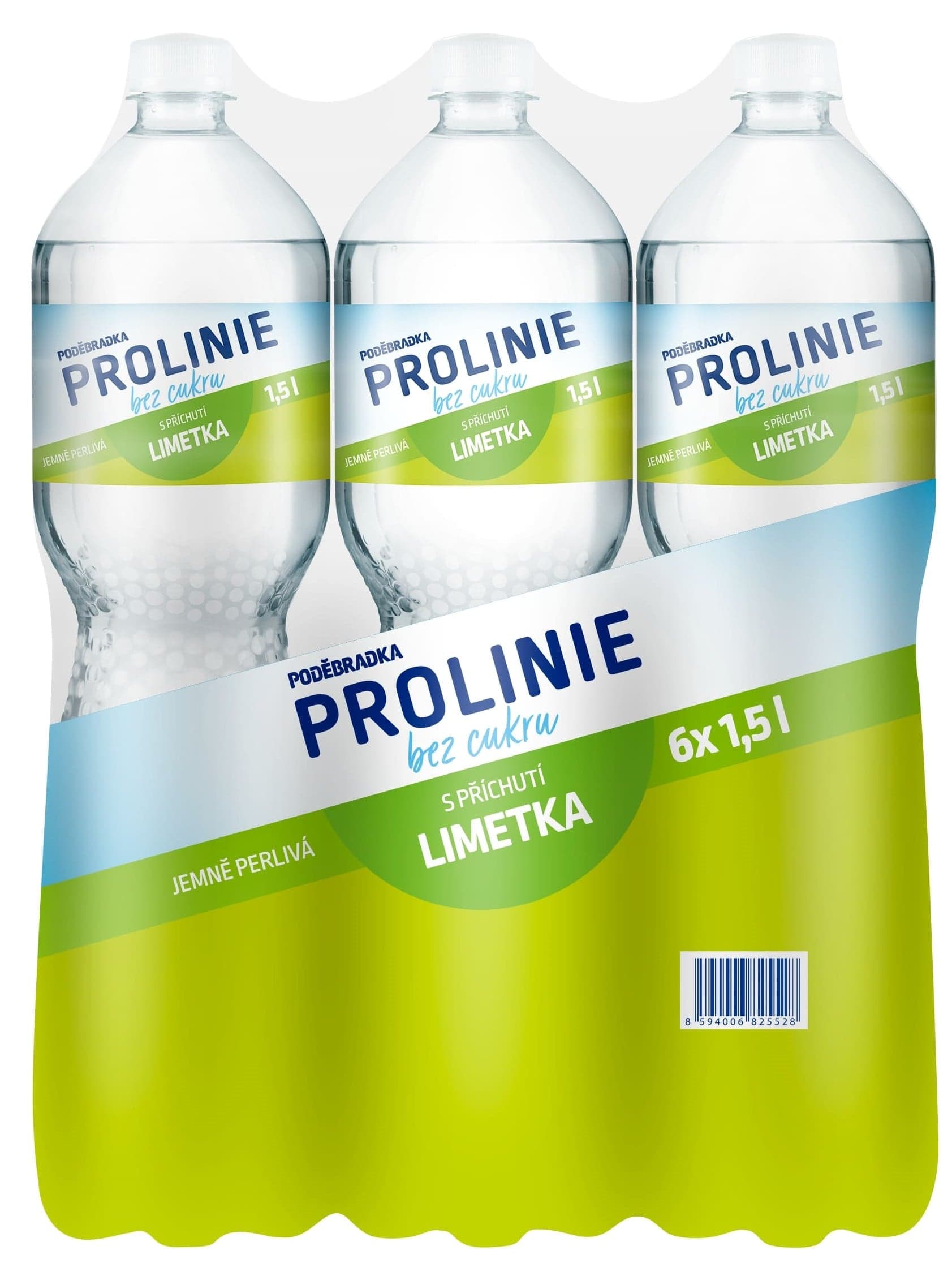 Poděbradka Prolinie Jemně perlivá limetka bez cukru 6×1,5 l