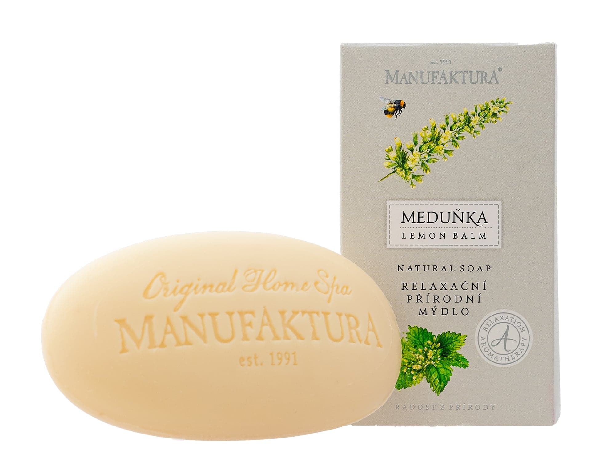 Manufaktura Přírodní tuhé mýdlo na ruce a tělo Meduňka