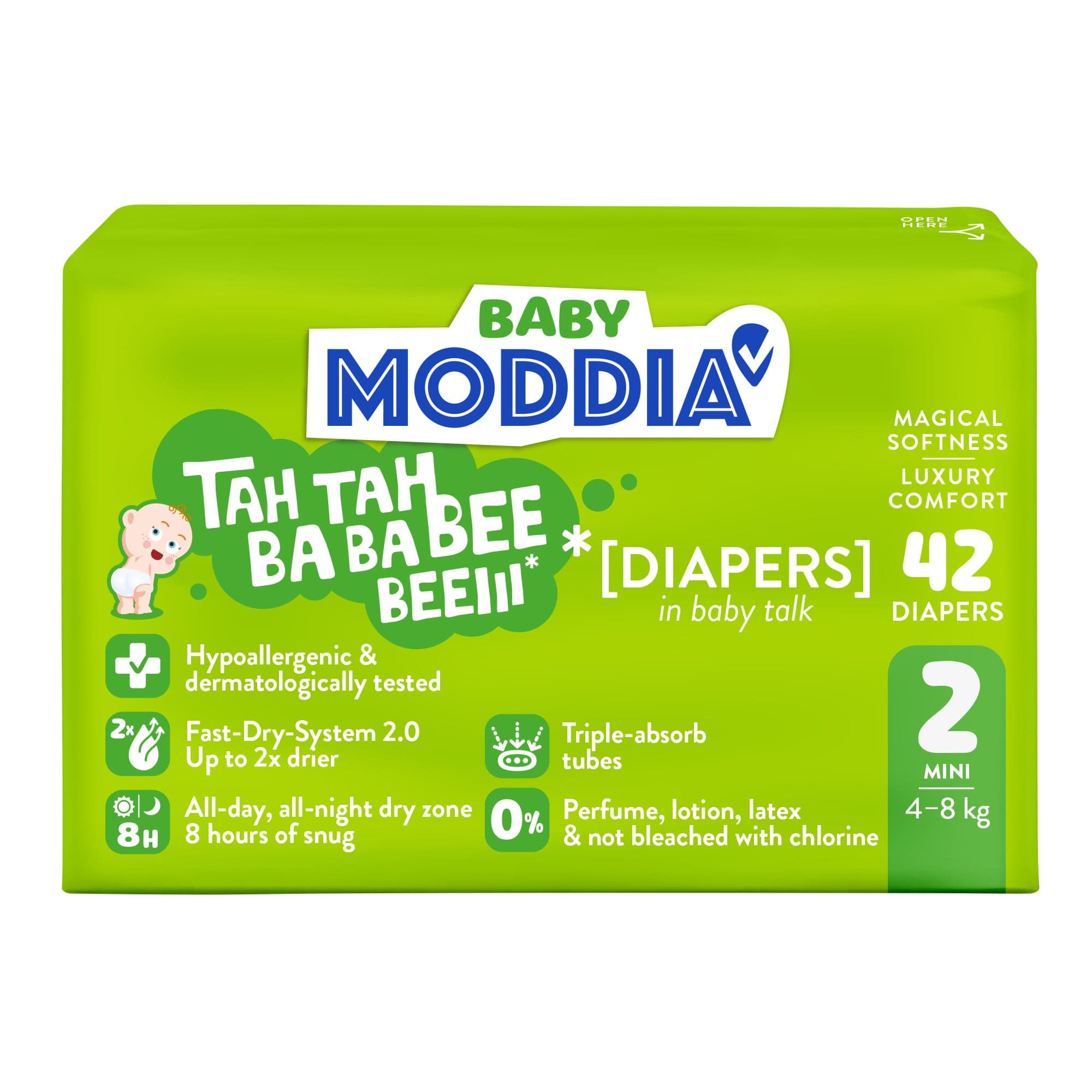 Moddia BABY Jednorázové plenky 2 Mini (4–8 kg)