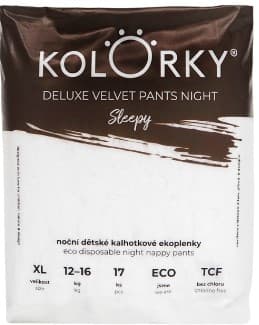 Kolorky EKO Noční jednorázové plenkové kalhotky deluxe velvet XL Sleepy (12–16 kg)