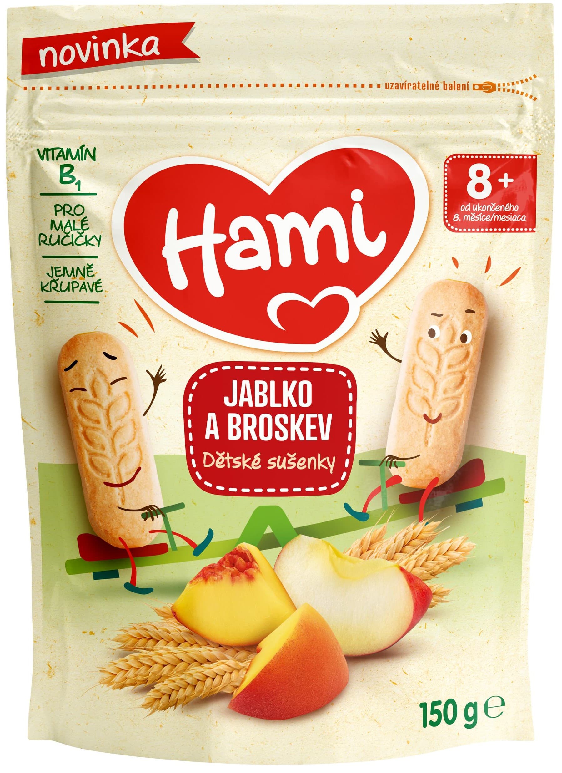 Hami Dětské sušenky jablko a broskev