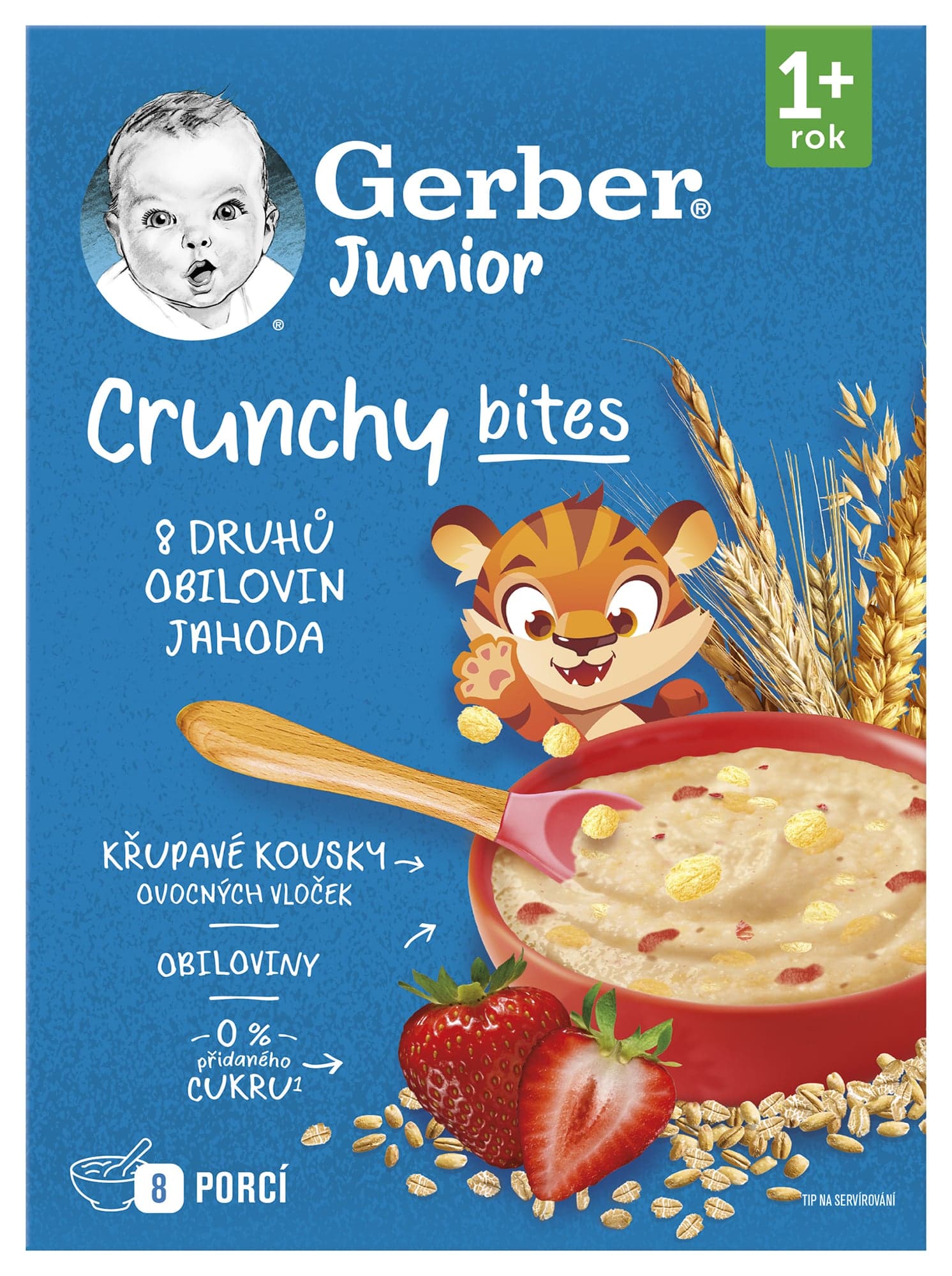 Gerber Junior Nemléčná kaše jahodová s křupavými kousky