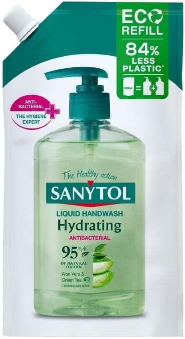 Sanytol Hydratující antibakteriální mýdlo aloe vera & zelený čaj, náhradní náplň