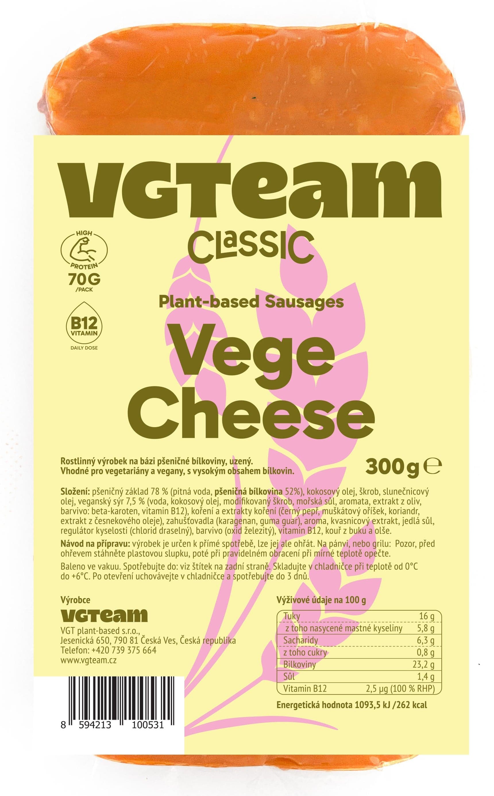 VGTeam VegeCheese sausages