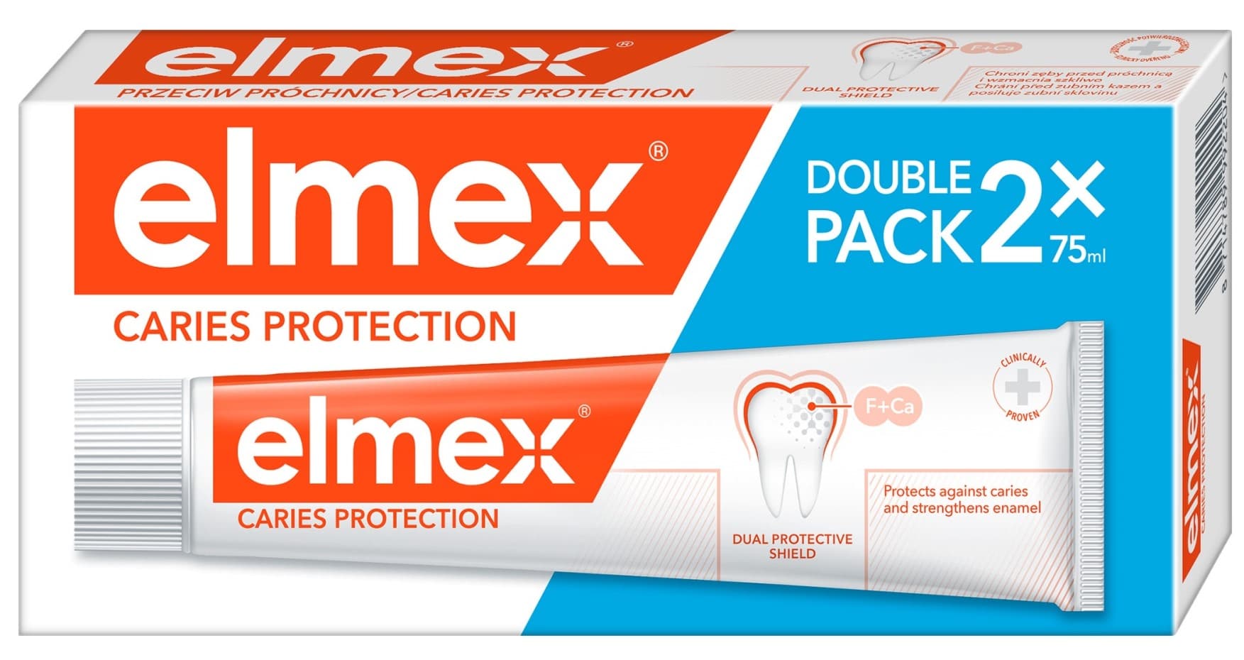 elmex Caries Protection zubní pasta proti zubnímu kazu, 2×75 ml