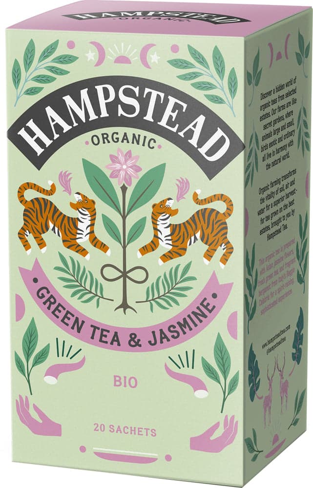 Hampstead Tea BIO Zelený čaj s jasmínem a bergamotem