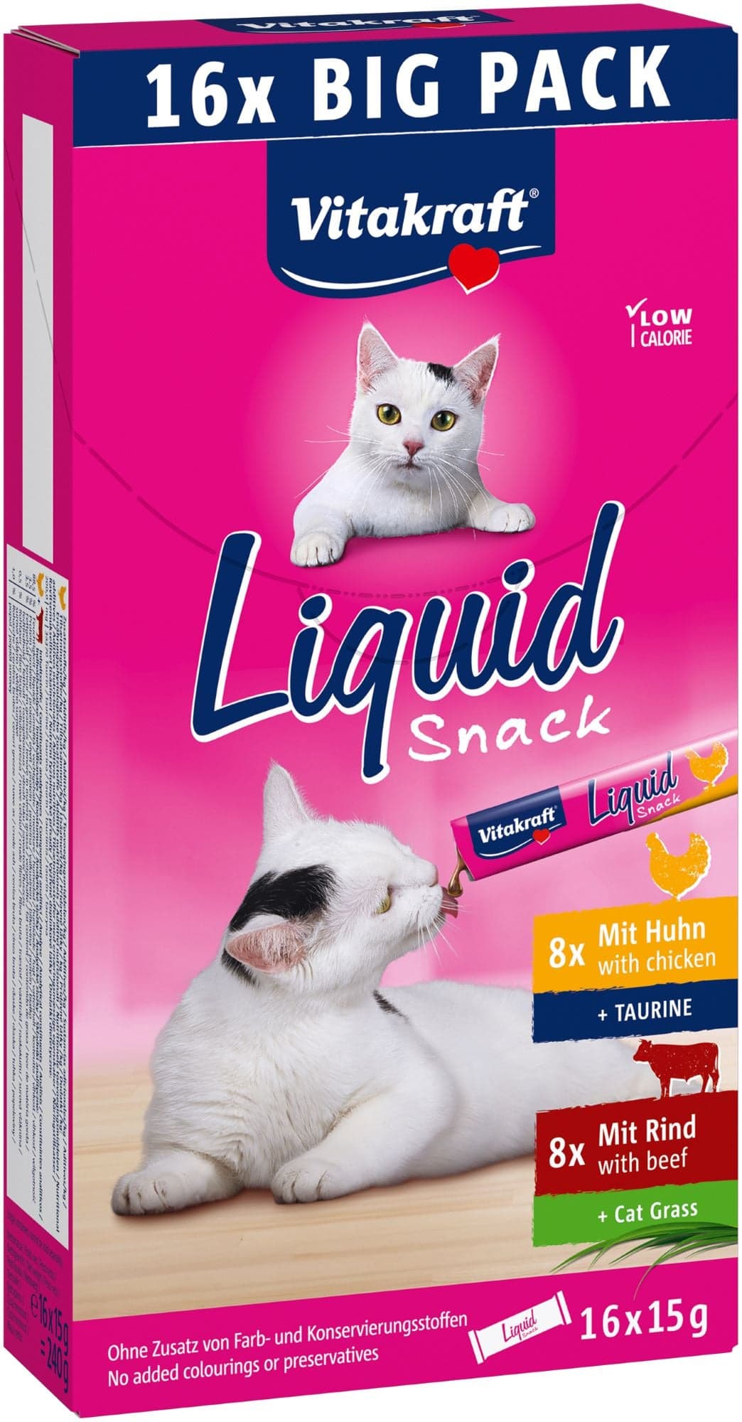 Vitakraft Liquid Snack Multipack kuře a hovězí pro kočky 16×15 g