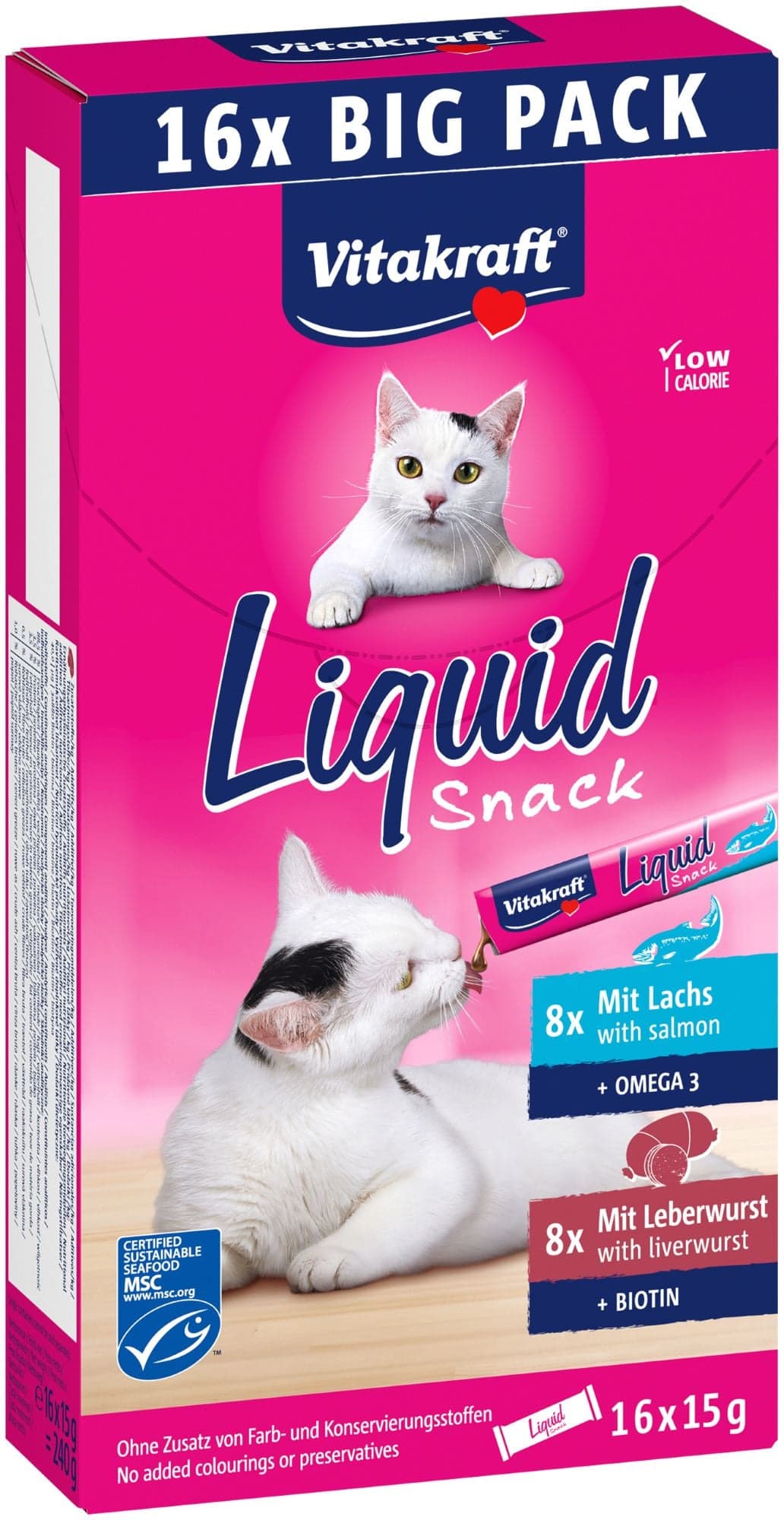 Vitakraft Liquid Snack Multipack játra a losos pro kočky 16×15 g