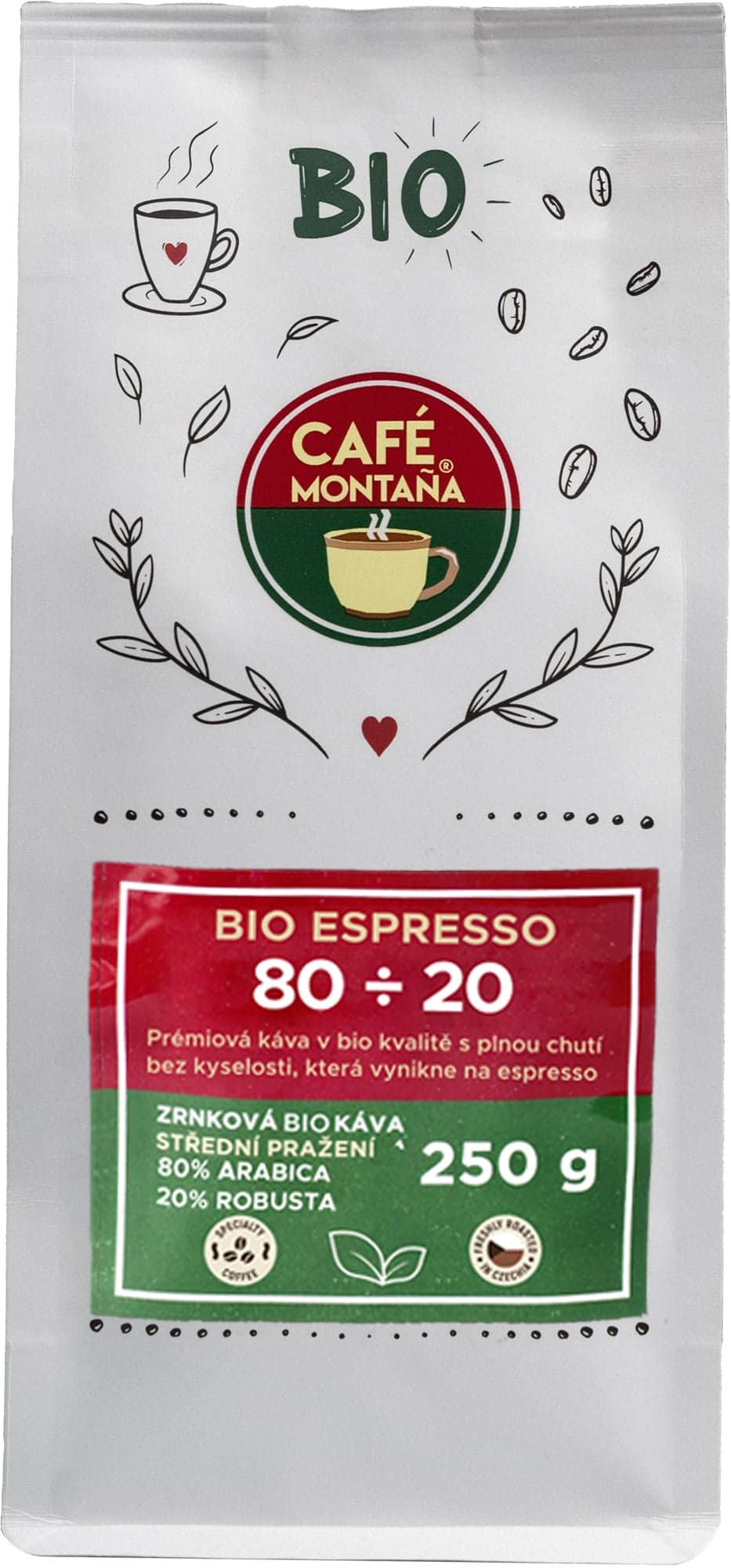 Café Montaña BIO Espresso 80÷20 zrnková káva