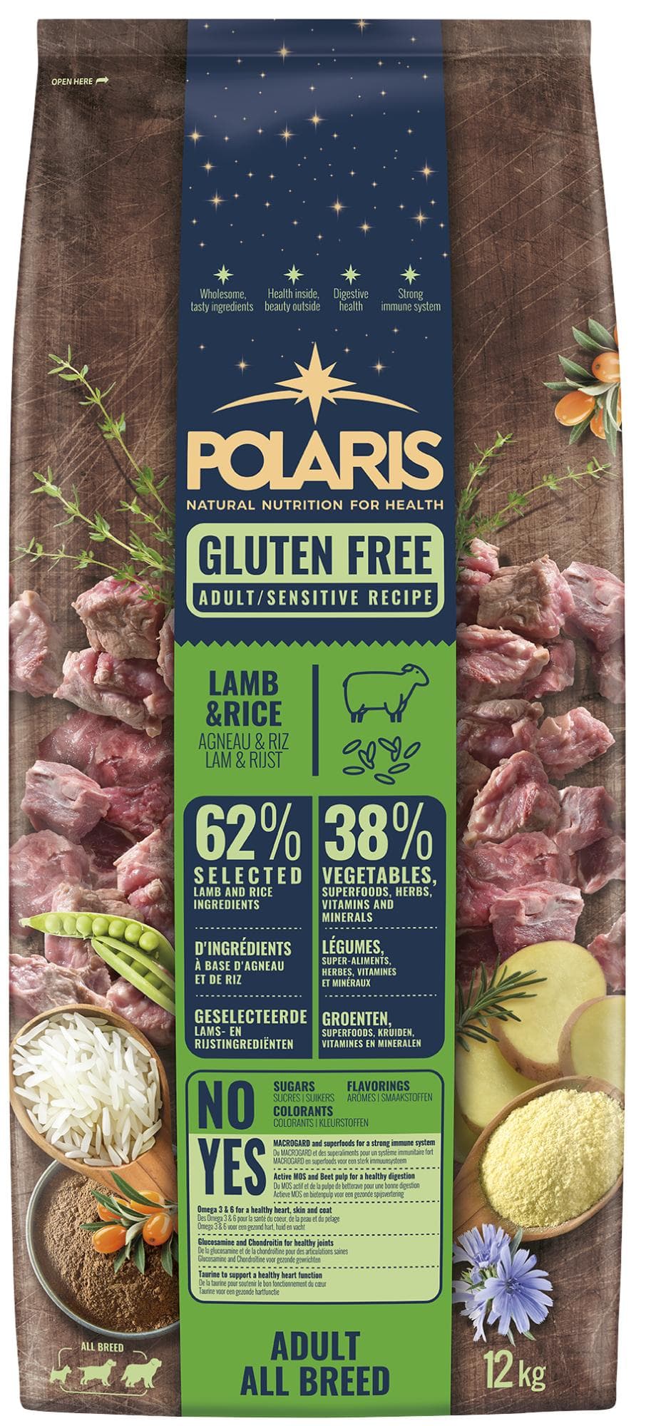 Polaris All Breed bezobilné granule s čerstvým jehněčím a rýží pro psy