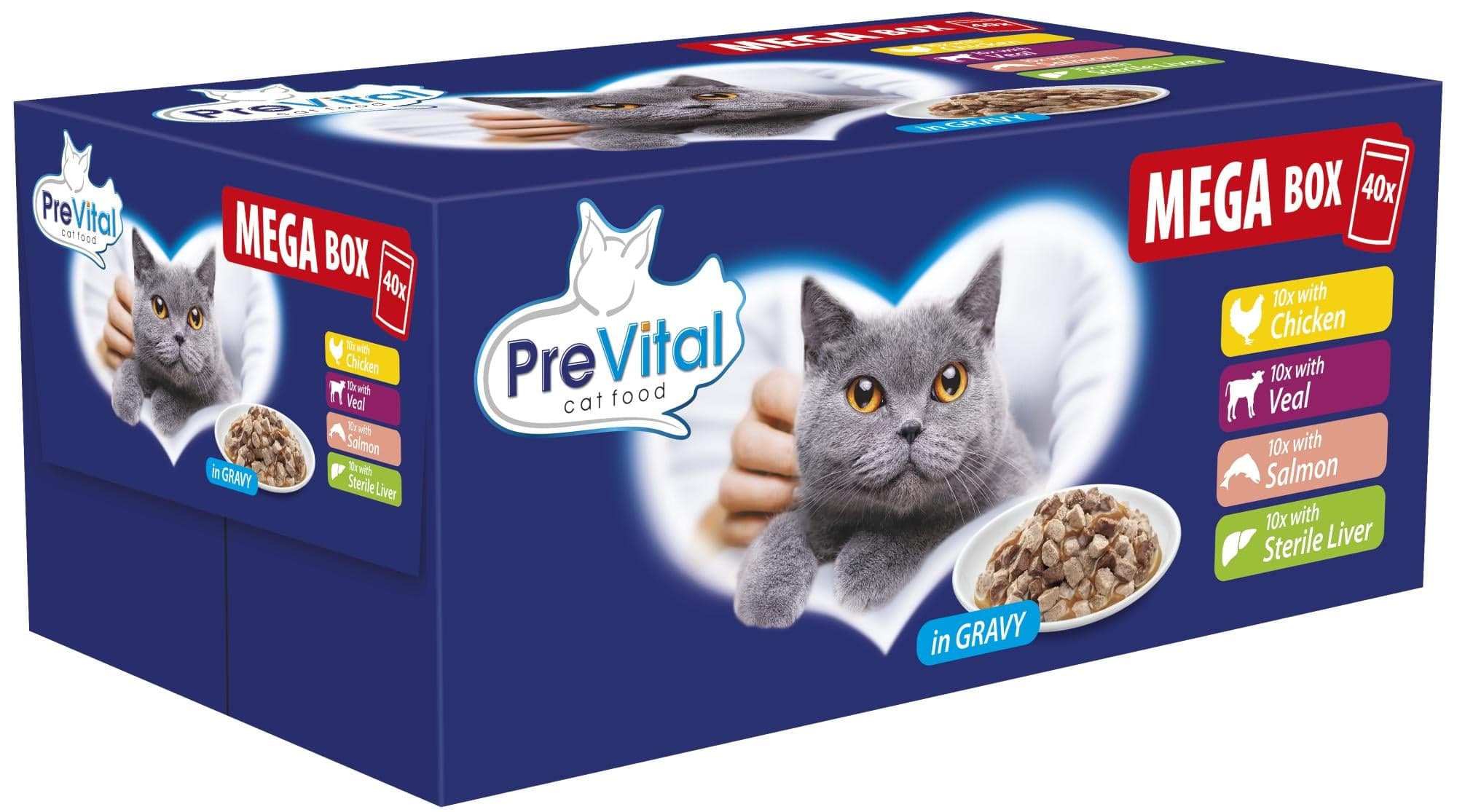 PreVital Kapsičky megapack pro kočky, 40×100 g