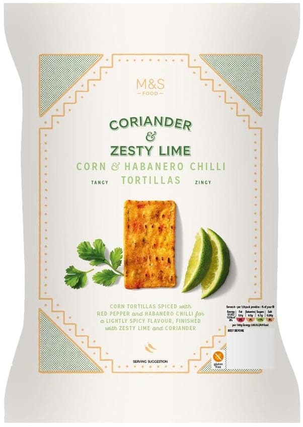 Marks & Spencer Tortillky s koriandrem a limetkou