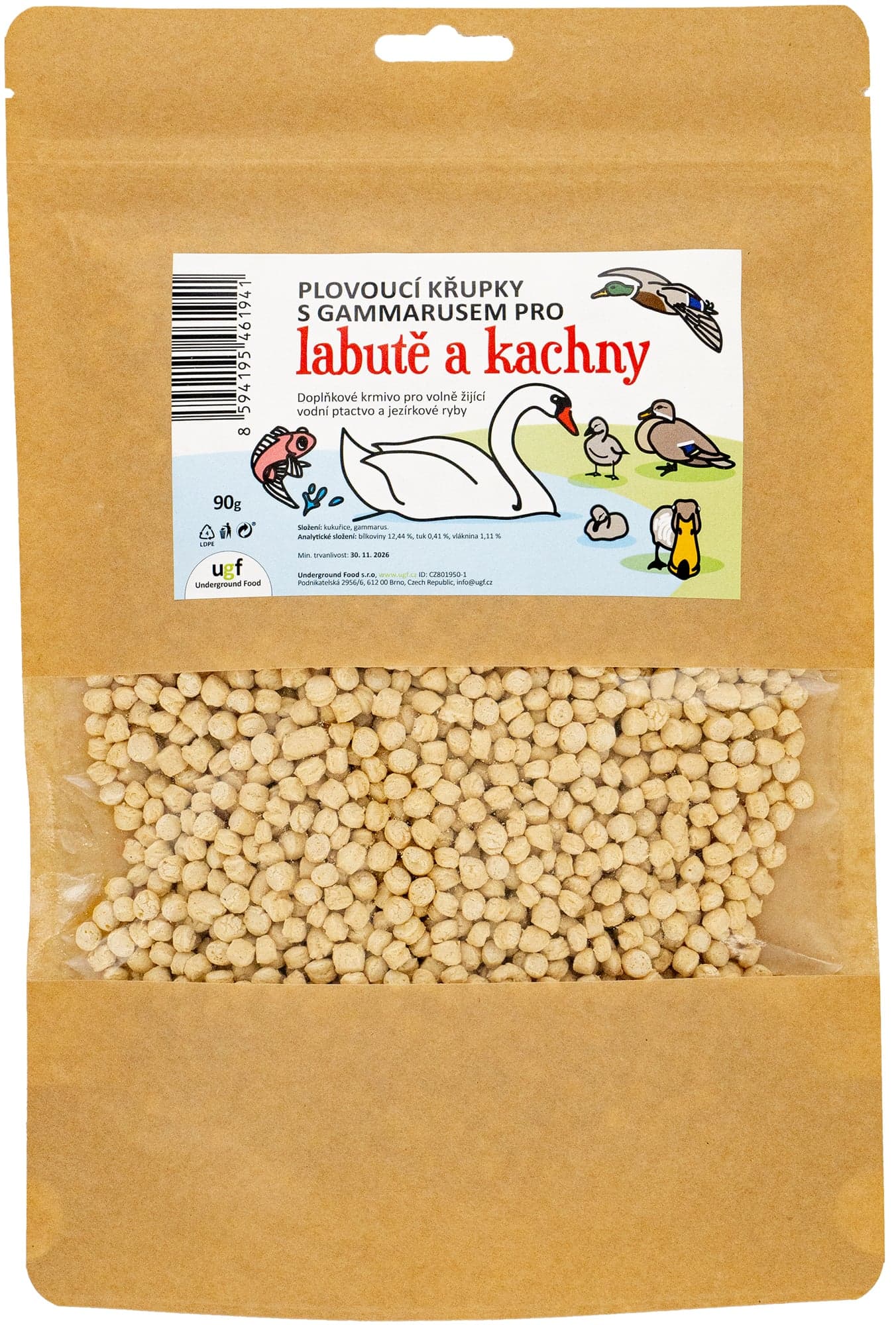 Underground Food Plovoucí křupky s gammarusem pro kachny a labutě