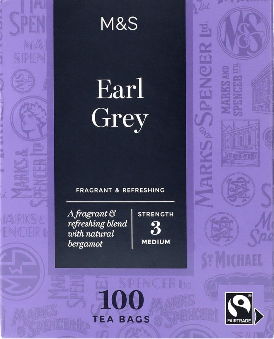 Marks & Spencer Porcovaný aromatizovaný černý čaj Earl Grey