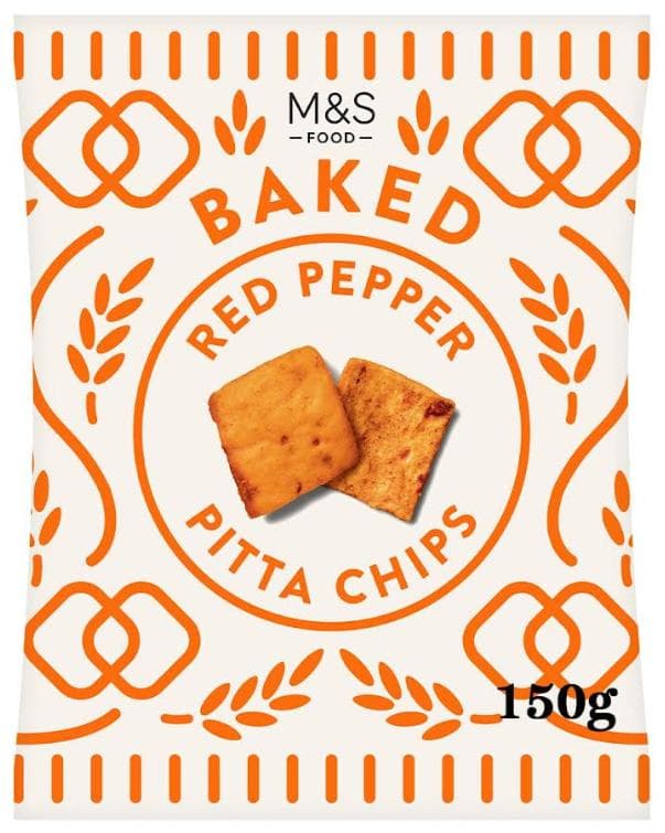 Marks & Spencer Pita chipsy s červenou paprikou ochucené chilli