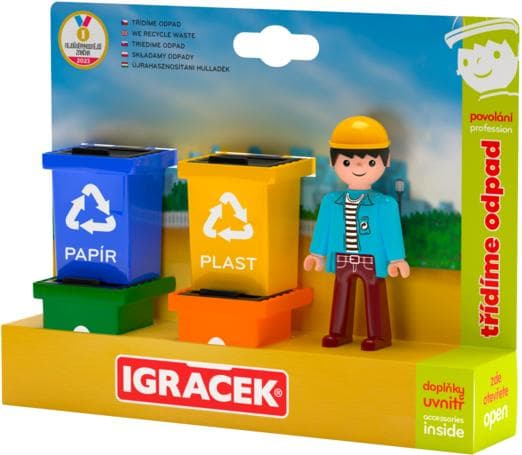 Igráček figurka s popelnicemi
