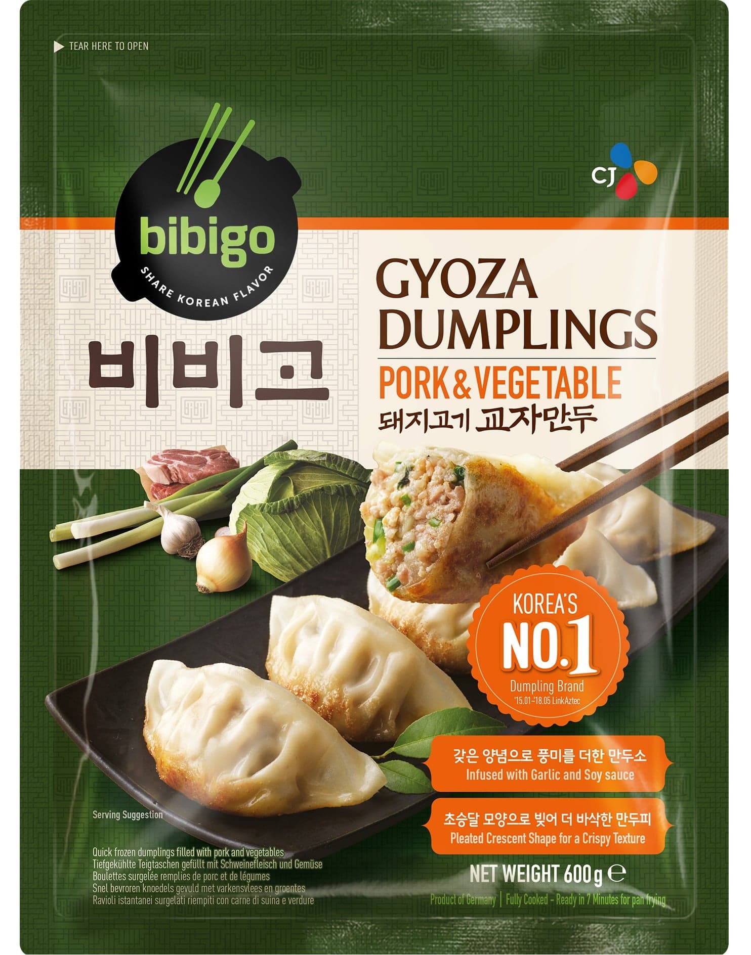 Bibigo Gyoza knedlíčky plněné vepřovým masem a zeleninou