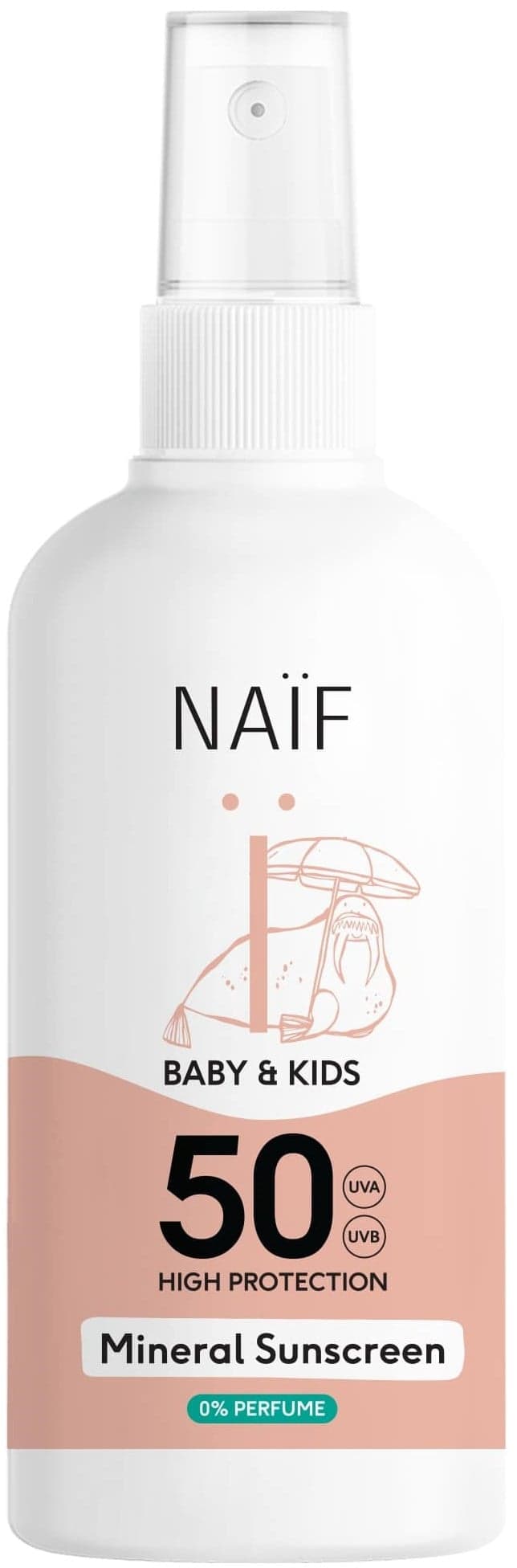 NAÏF Ochranný sprej na opalování SPF 50 ve spreji pro děti a miminka bez parfemace