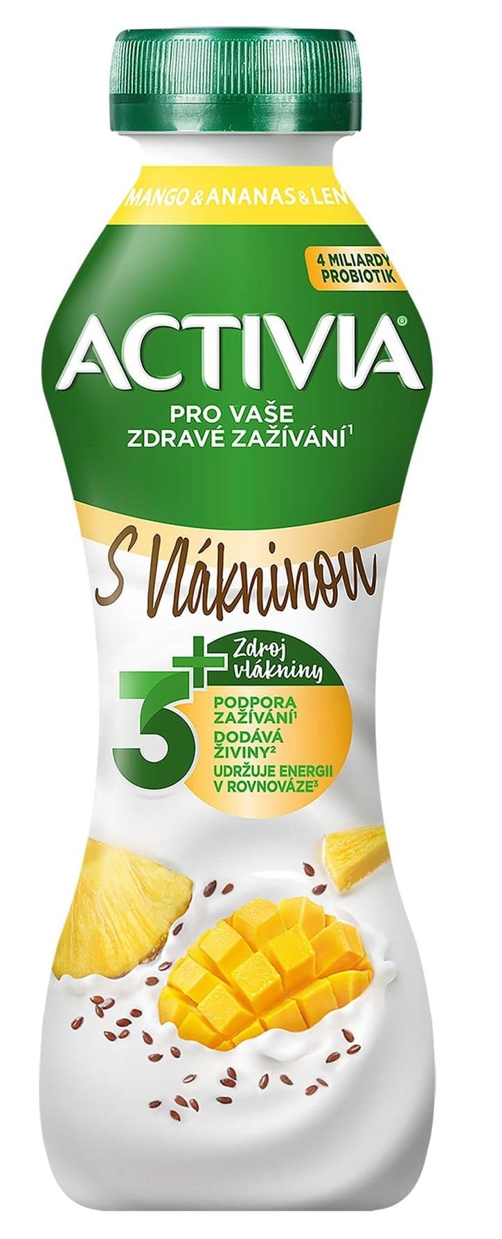 Activia Probiotický jogurtový nápoj mango a len
