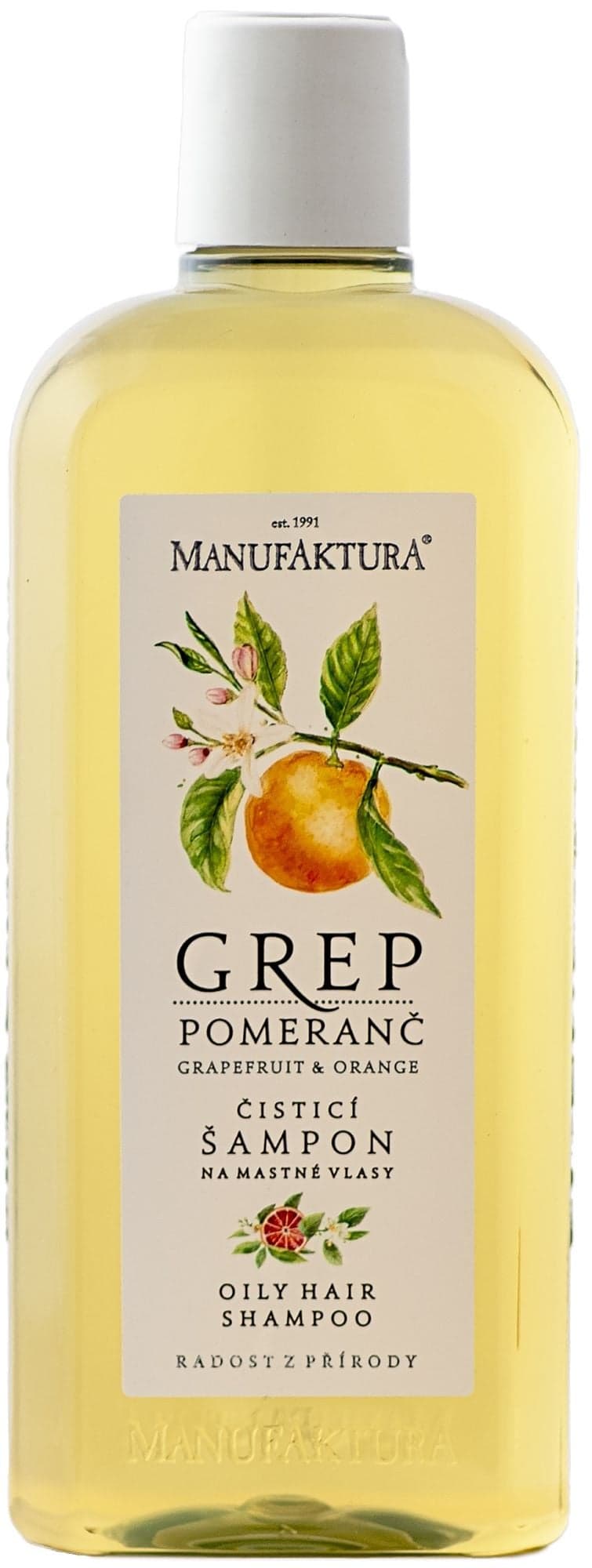 Manufaktura Čisticí šampon na mastné vlasy Pomeranč & Grep