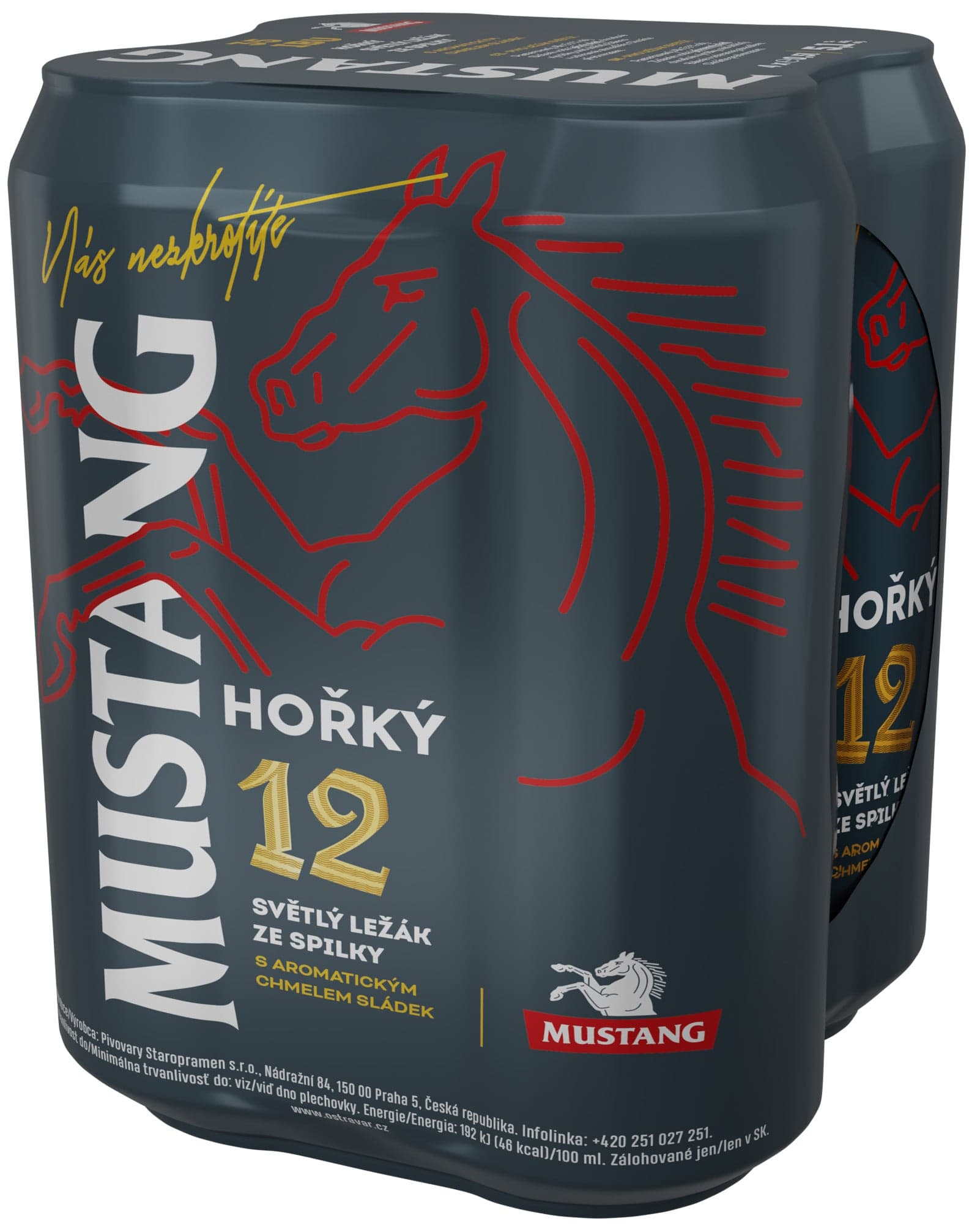 Mustang Hořký 4×0,5 l plech