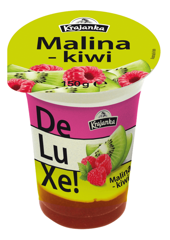 Krajanka DeLuXe smetanový jogurt malina a kiwi