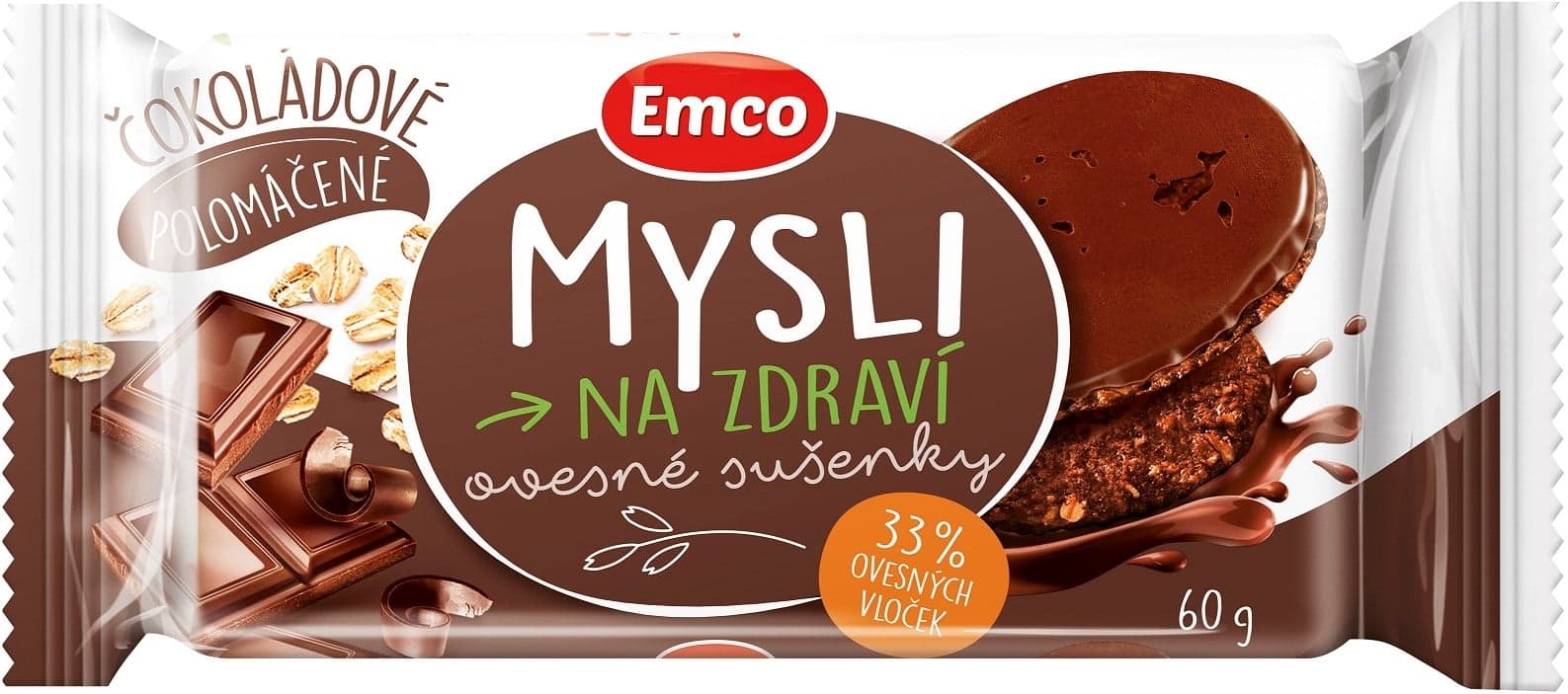 Emco Mysli Ovesné sušenky čokoládové – Polomáčené