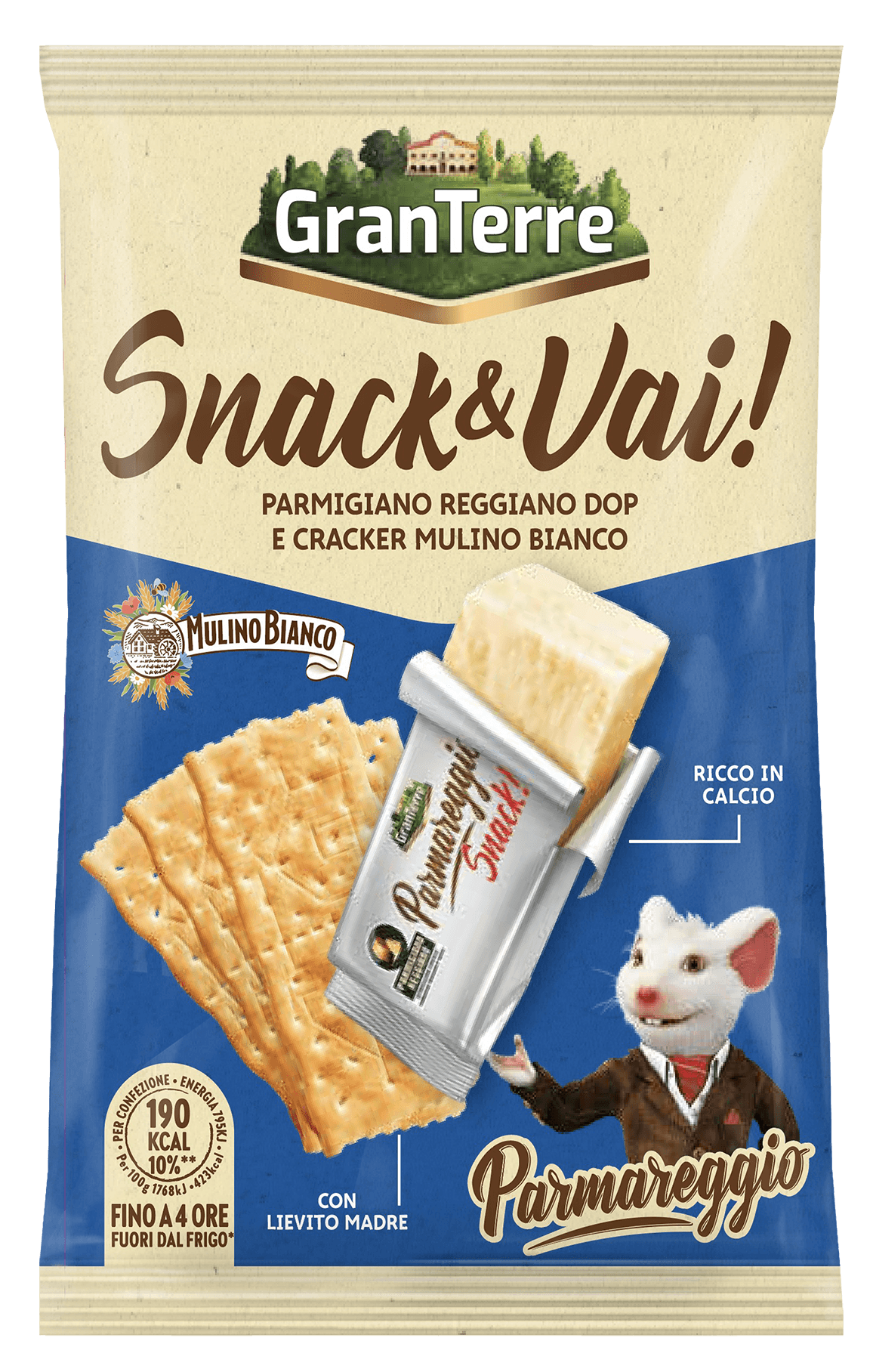 Parmereggio Snack & Vai Parmigiano Reggiano CHOP a krekry Mulino Bianco