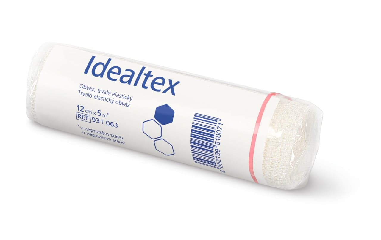 OBINADLO ELASTICKÉ IDEALTEX 12CMX5M,V NAPNUTÉM STAVU,DLOUHÝ TAH,1KS