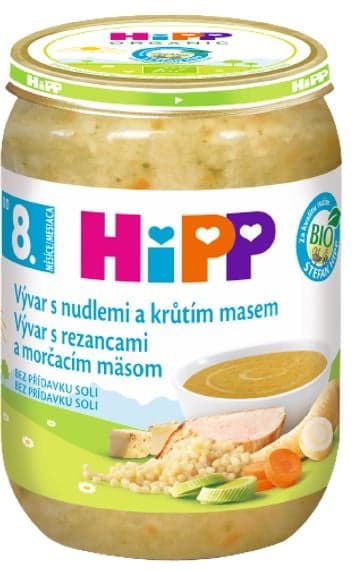 HiPP BIO Vývar s nudlemi a krůtím masem