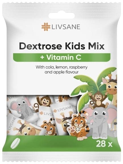 LIVSANE Hroznový cukr mix pro děti+Vitamin C 28ks